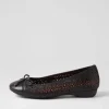 Eloiza Black Leather Ballet Flats