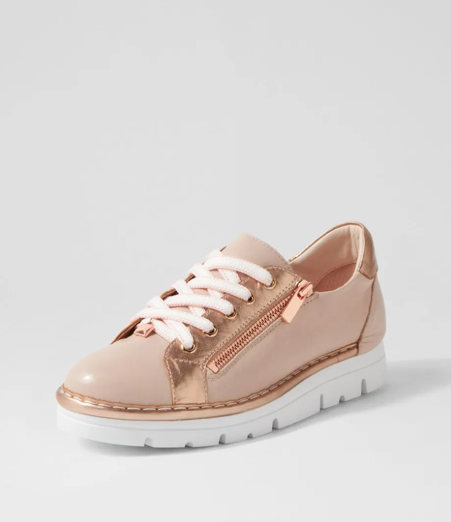 Elos Dusty Pink Pale Rose Gold Leather Sneakers