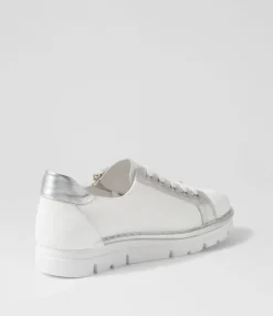 Elos White Silver Leather Sneakers
