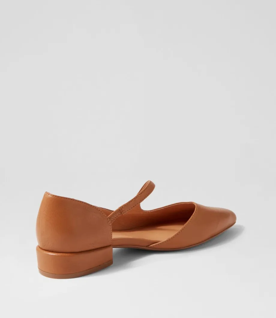 Endre Dark Tan Leather Mary Janes