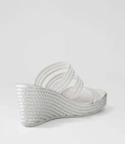 Enrica Silver Vinylite Sandals