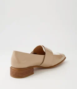Ering Camel Ivory Gold Patent Leather Loafers