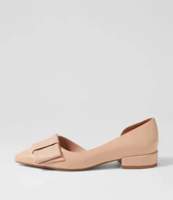 Etha Nude Patent Leather Flat Shoes