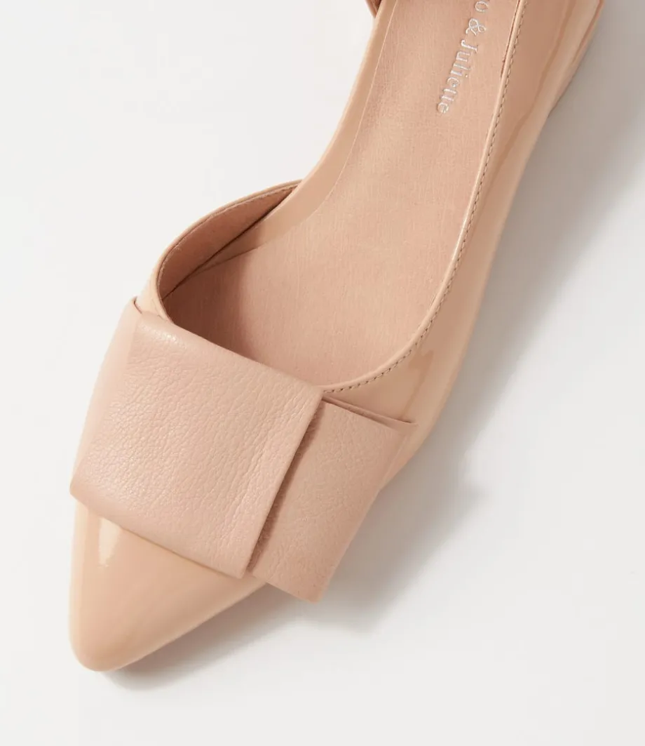 Etha Nude Patent Leather Flat Shoes