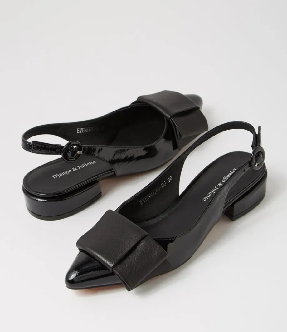 Evenning Black Patent Leather Flat Shoes