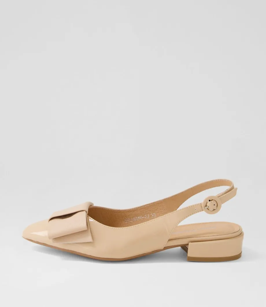 Evenning Nude Patent Leather Flat Shoes