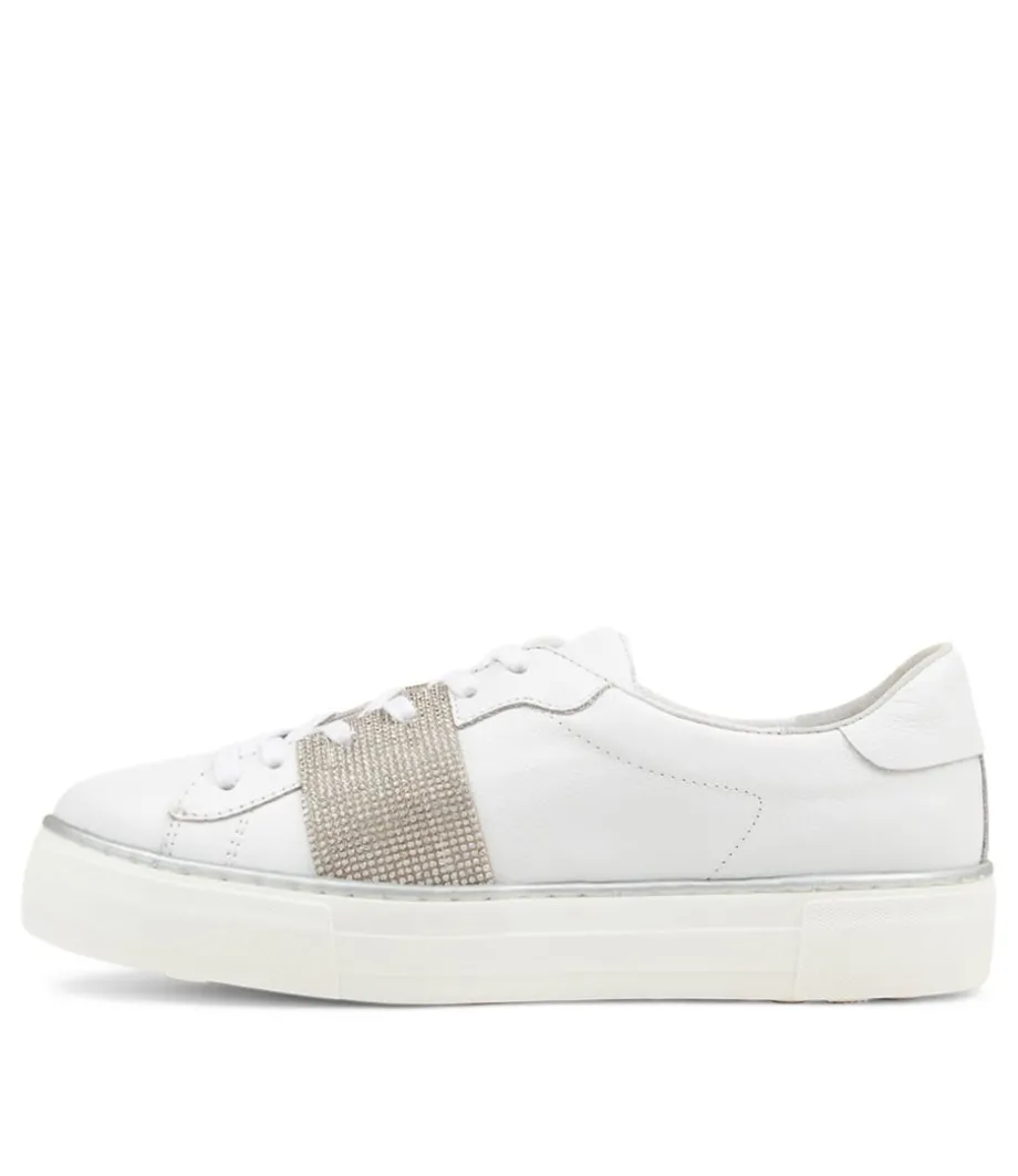 Fane White Leather Sneakers