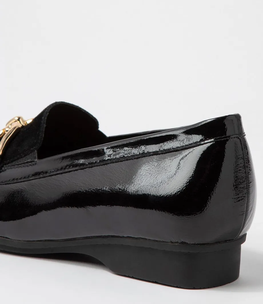 Fena Xf Black Patent Suede Loafers