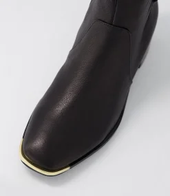 Firat Black Leather Ankle Boots