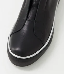 Fredie Black Silver Leather Sneakers