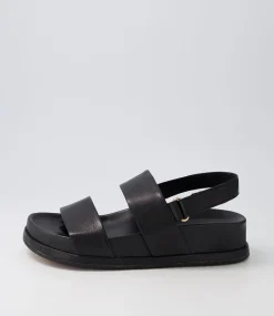 Gabisse Black Leather Sandals