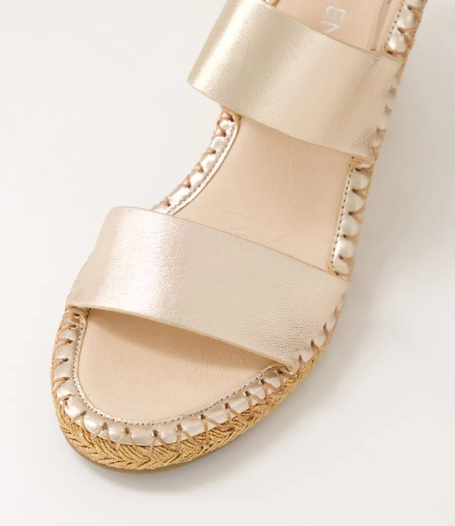 Gaga Rose Gold Rope Leather Sandals