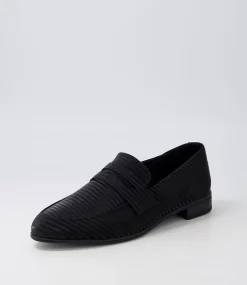 Gebeze Black Stripe Leather Loafers