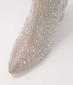 Glister Silver Jewel Fabric Ankle Boots