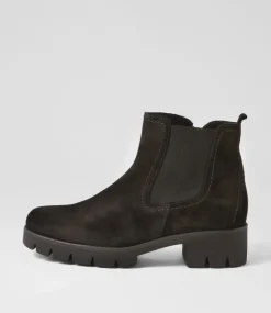 Gluck Schwarz Suede Chelsea Boots