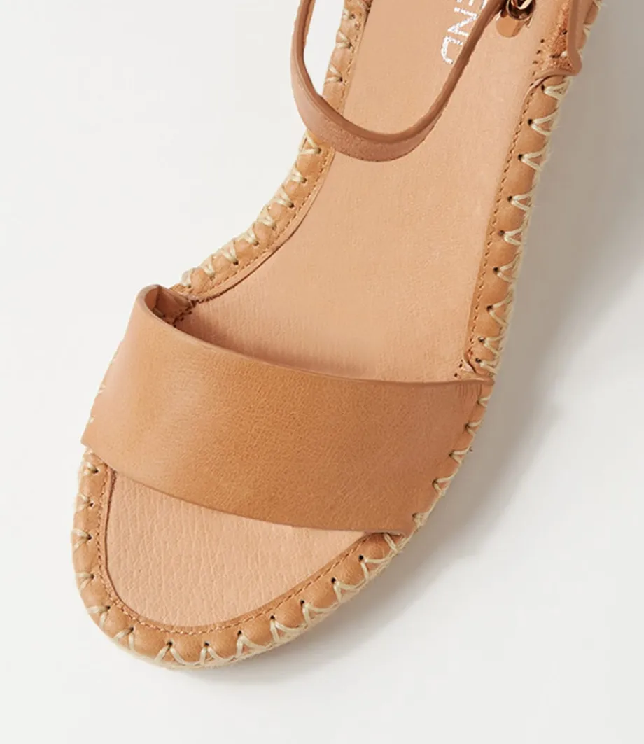 Gonice Cappuccino Tan Leather Espadrilles