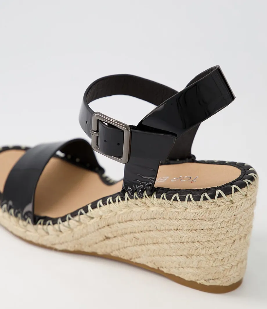 Grogor Black Patent Leather Sandals