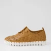 Haide Dark Tan White Leather Sneakers