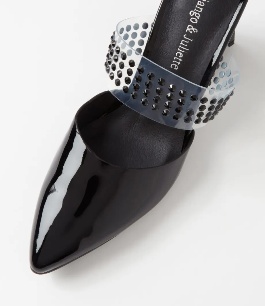 Hallams Black Patent Leather Heels