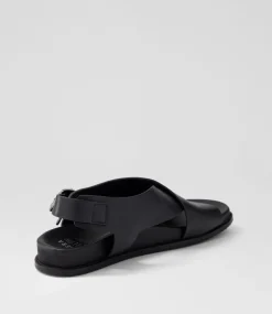 Hanako W Black Leather Sandals
