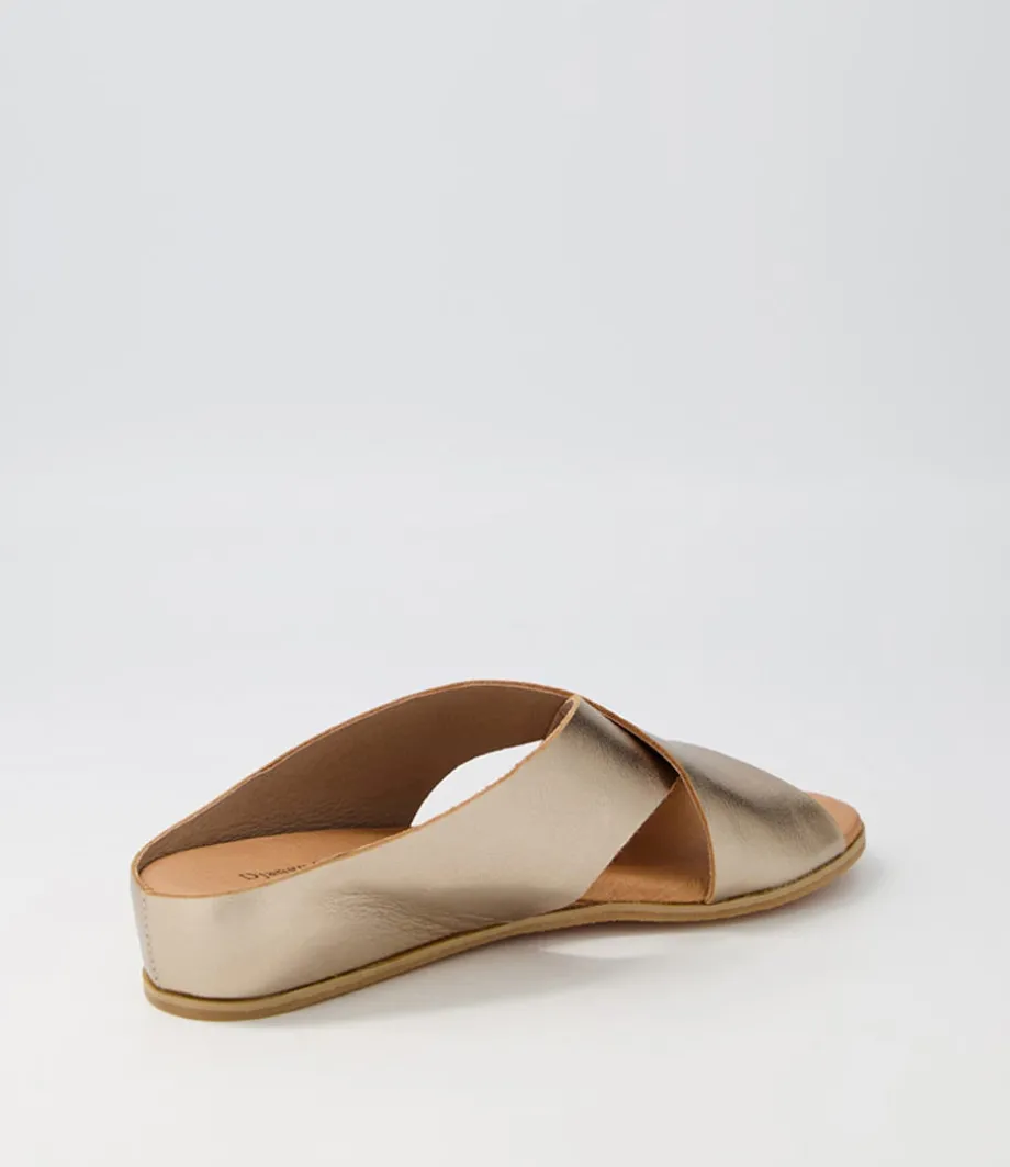 Harli Champagne Leather Slides