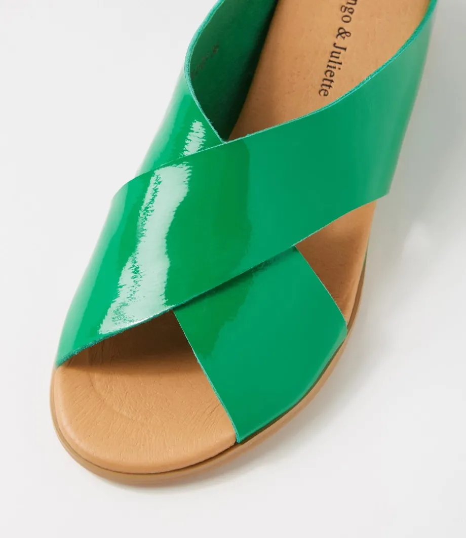 Harli Emerald Patent Leather Slides