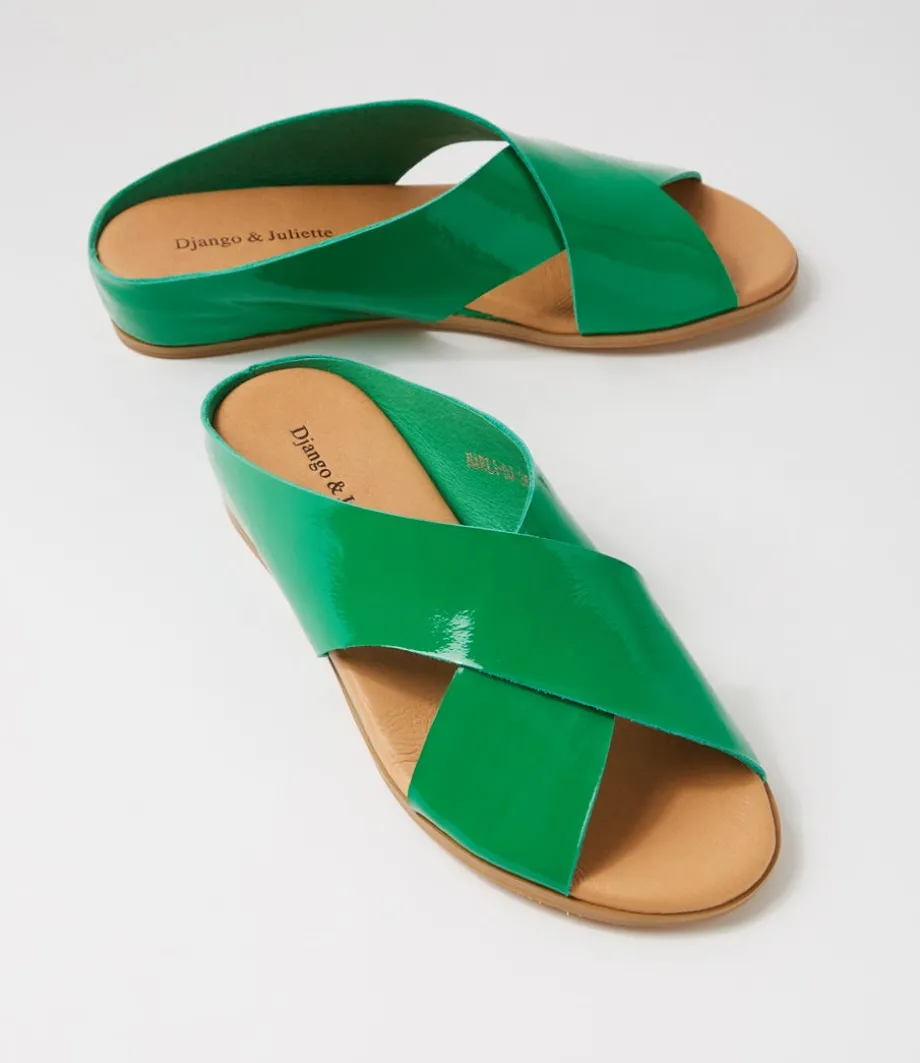 Harli Emerald Patent Leather Slides