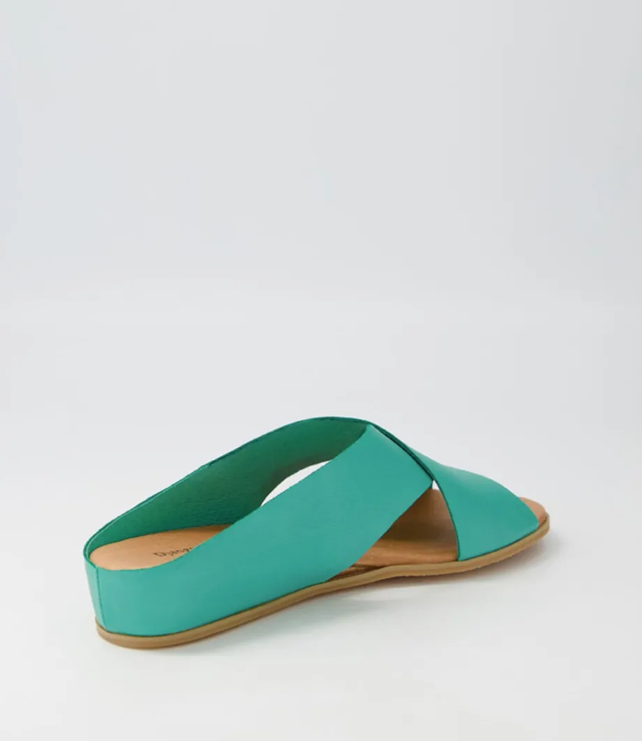 Harli Spearmint Leather Slides