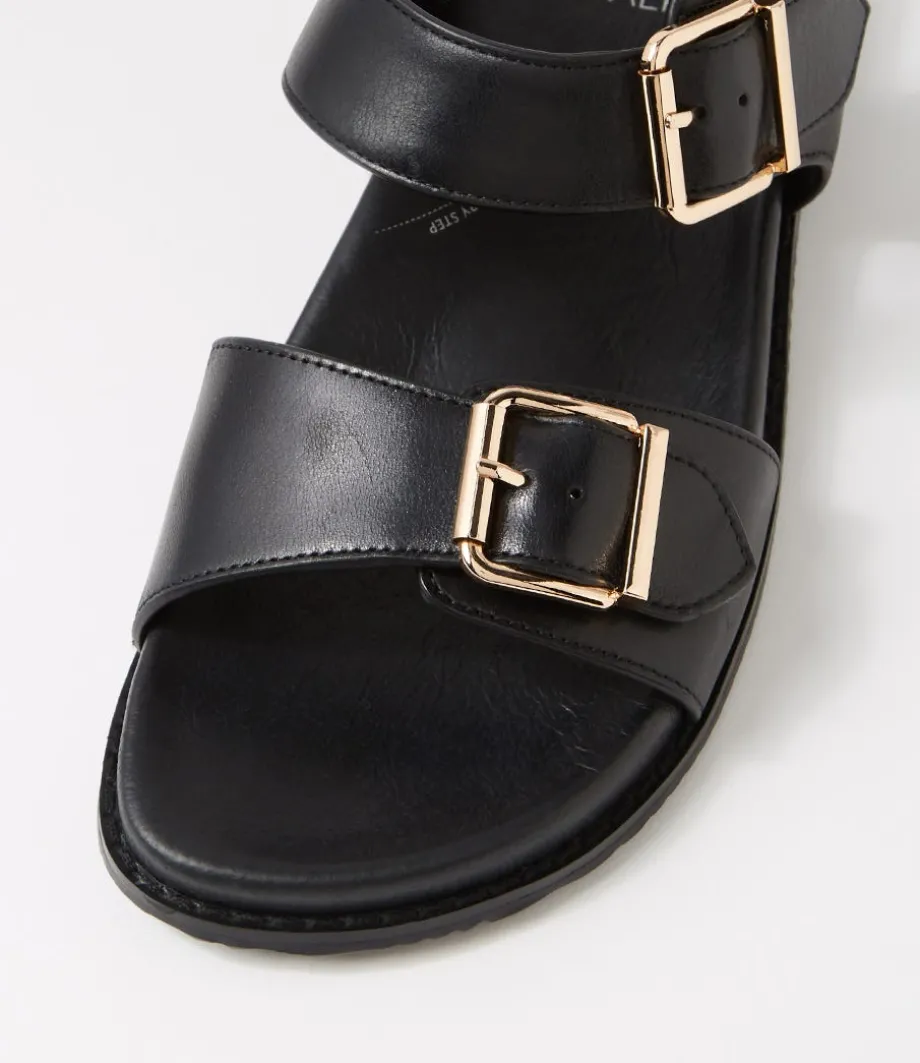 Hastice W Black Leather Sandals