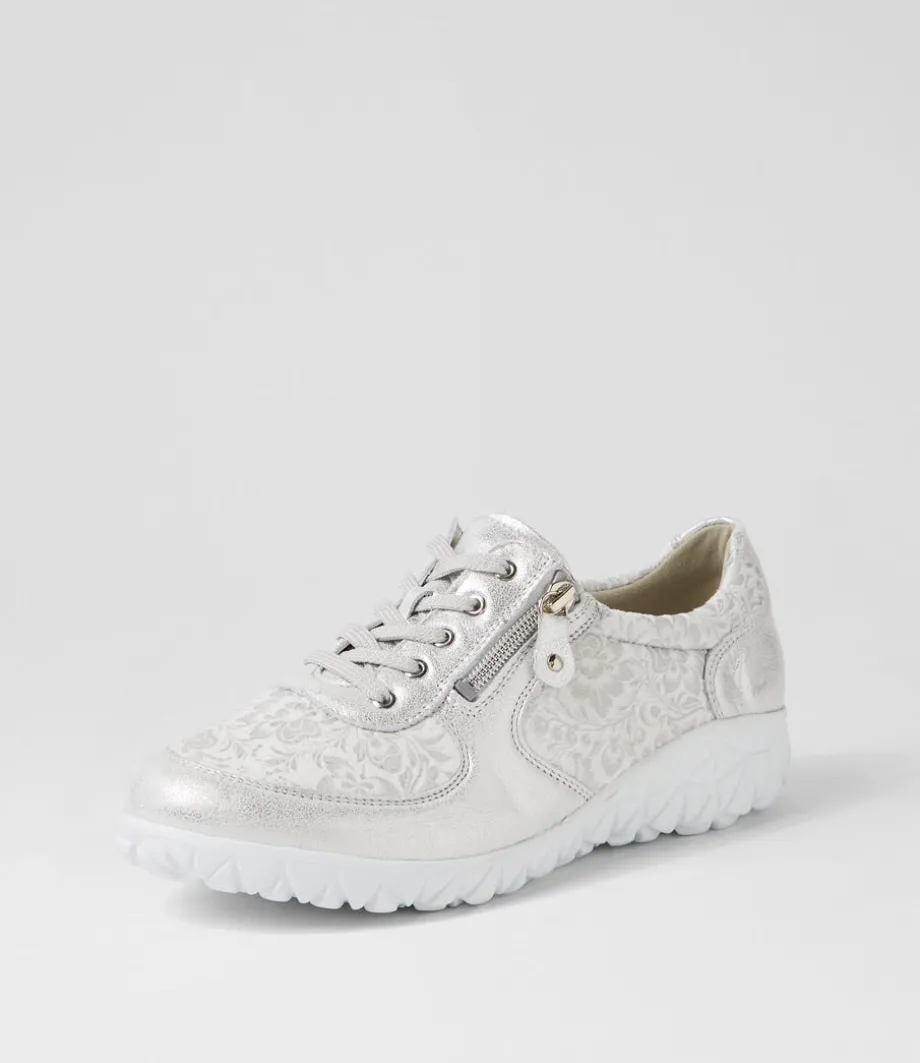 Havy Silber Weiss Leather Sneakers
