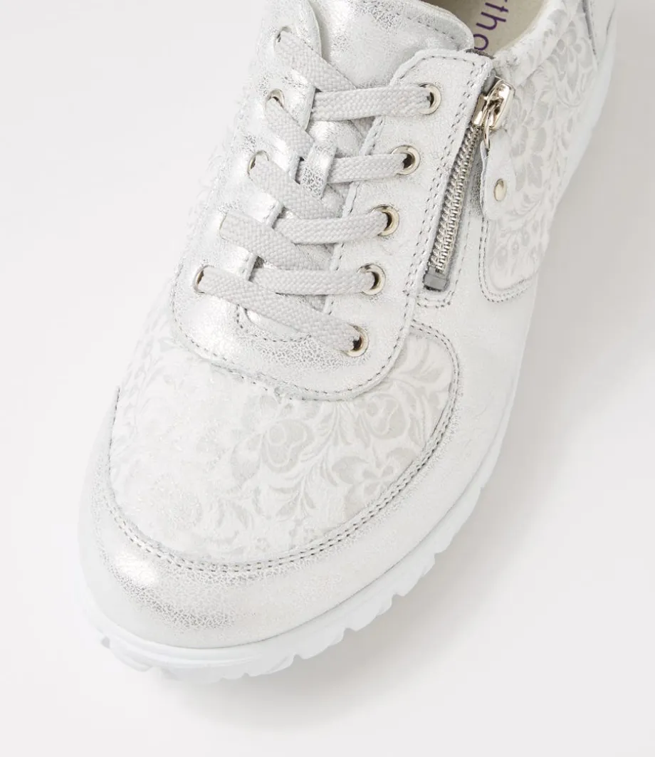 Havy Silber Weiss Leather Sneakers
