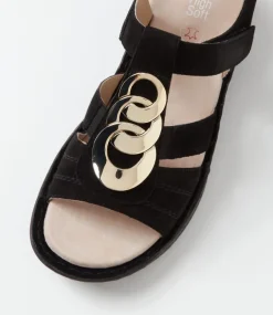 Hawaii 11 Schwarz Suede Sandals