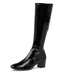 Hayleys Black Patent Pu Knee High Boots