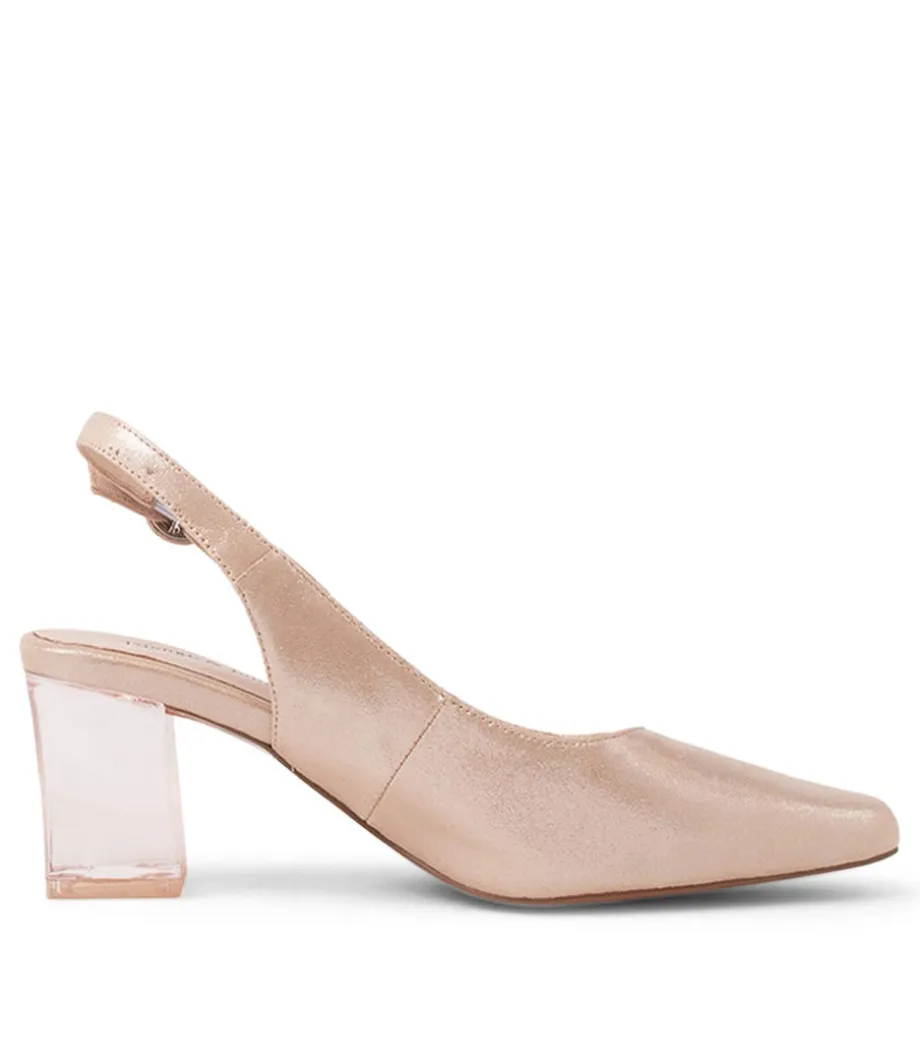 Hinnis Nude Shimmer Leather Heels