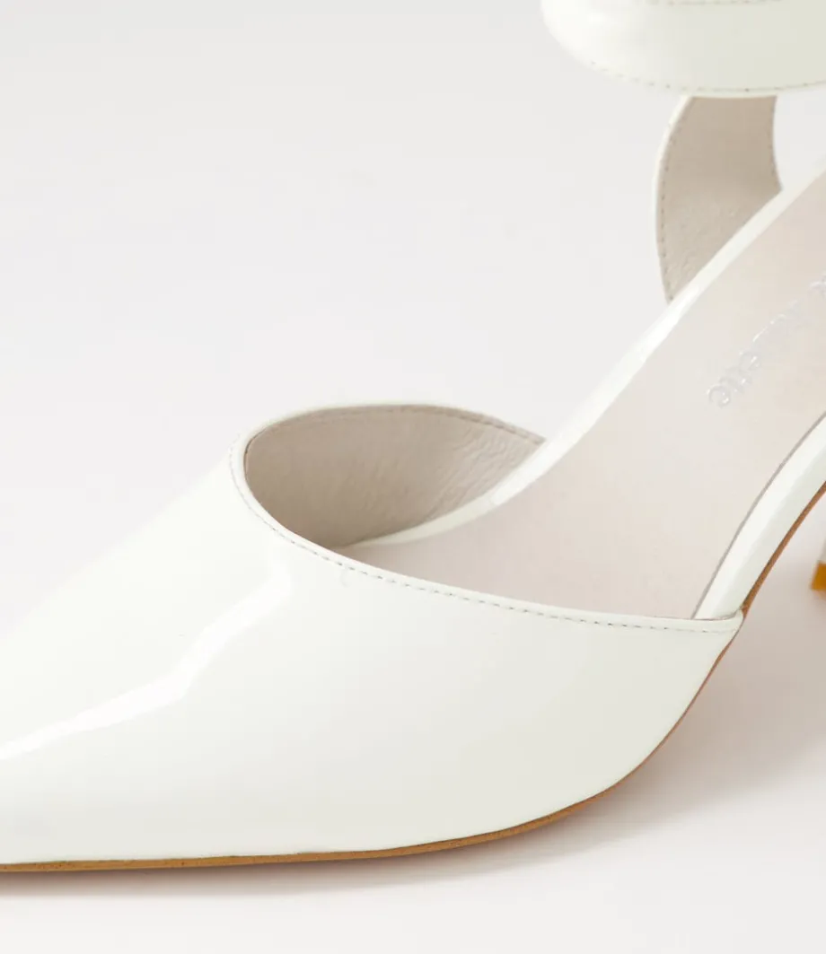 Hisa Ivory Patent Leather Heels
