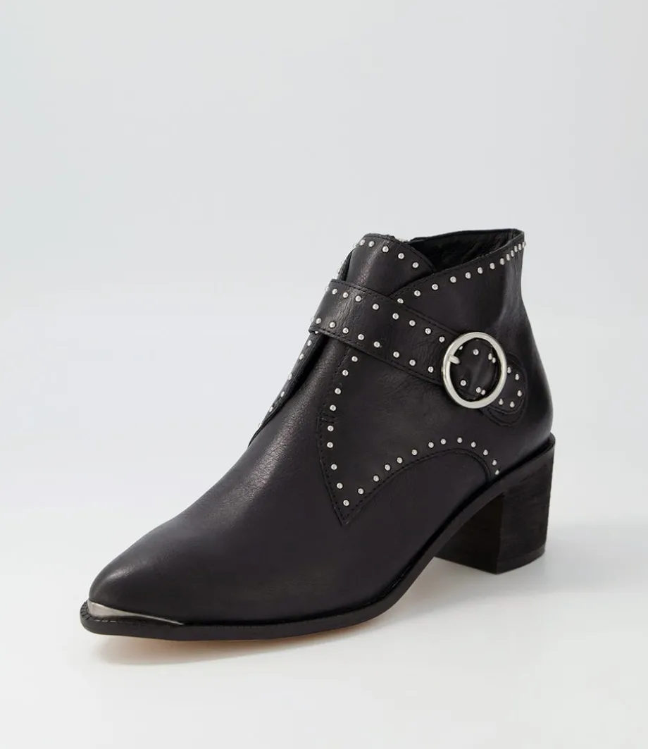 Hommes Black Leather Ankle Boots