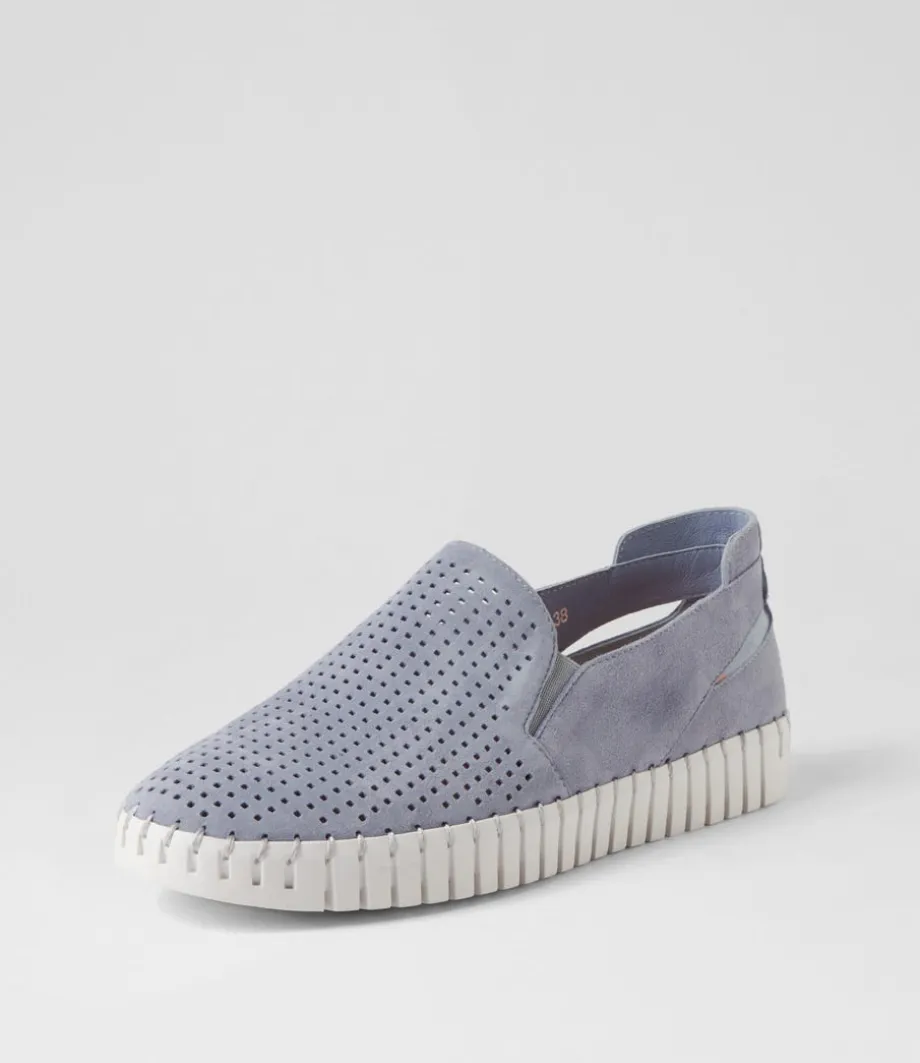 Howie Denim White Suede Sneakers
