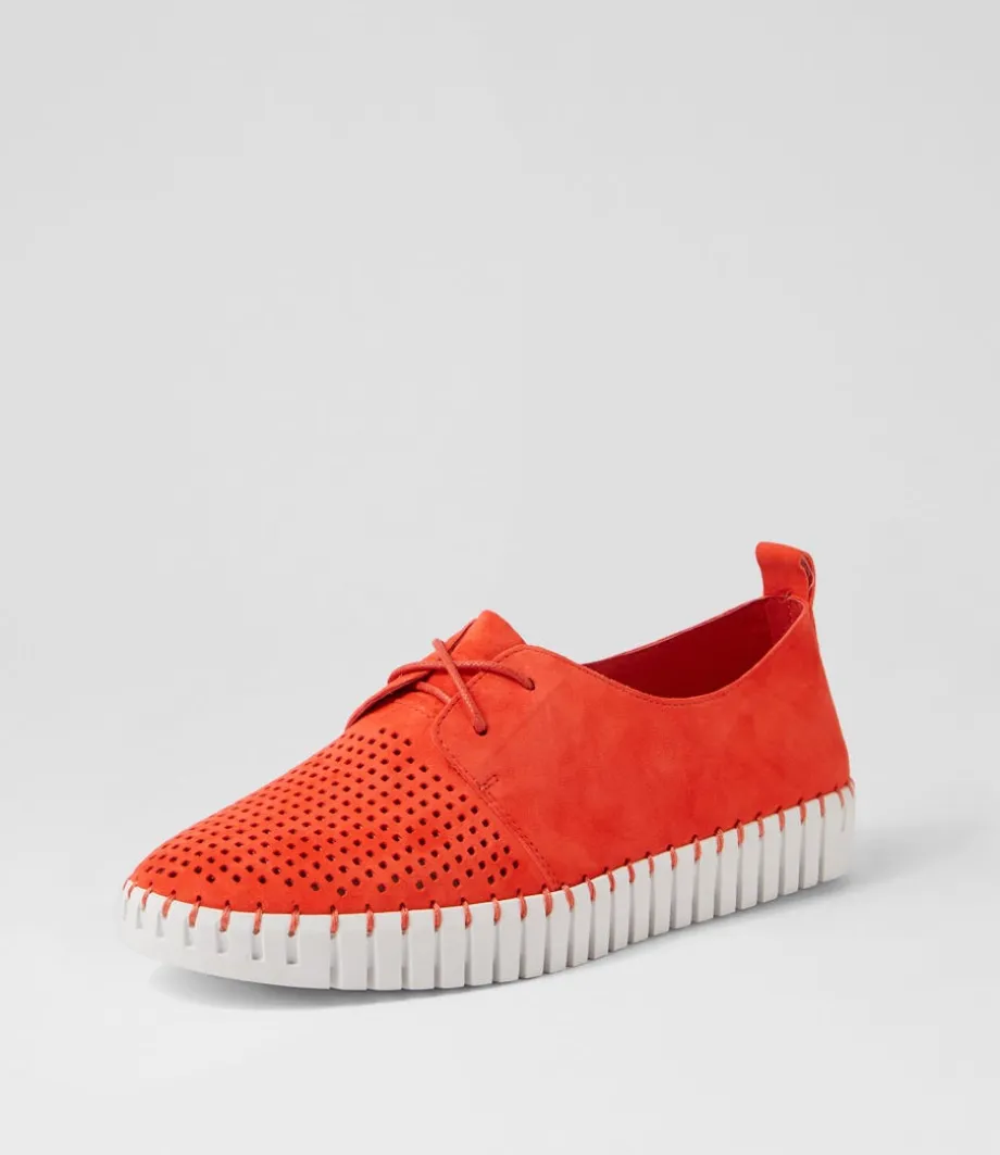 Huston Watermelon White Suede Sneakers