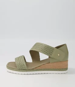 Ide Khaki Weave Leather Espadrilles