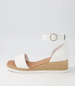 Idola White Leather Espadrilles