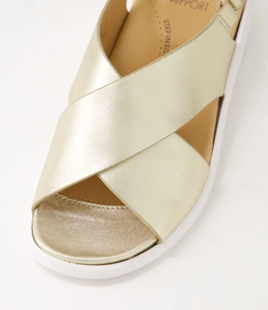 Ilda W Pale Gold Leather Sandals