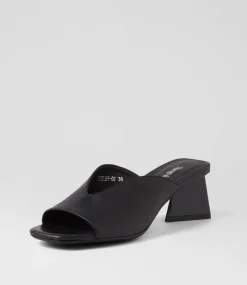 Inkley Black Leather Sandals