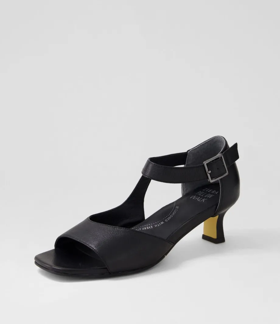 Irunn Xw Black Leather Sandals