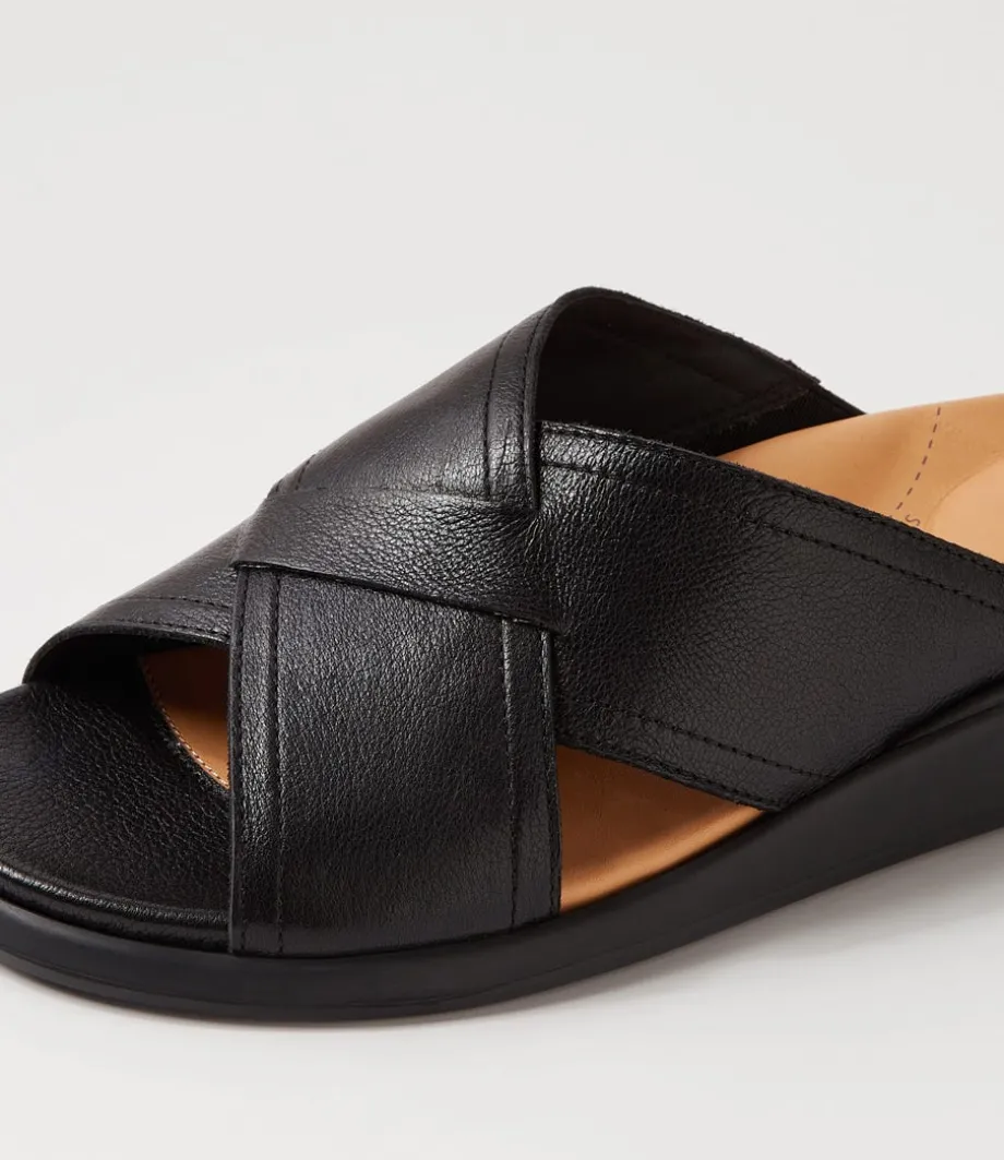 Iyolo W Black Leather Slides