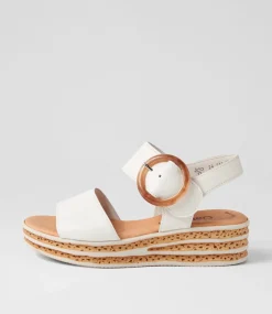 Jale Latte Leather Sandals