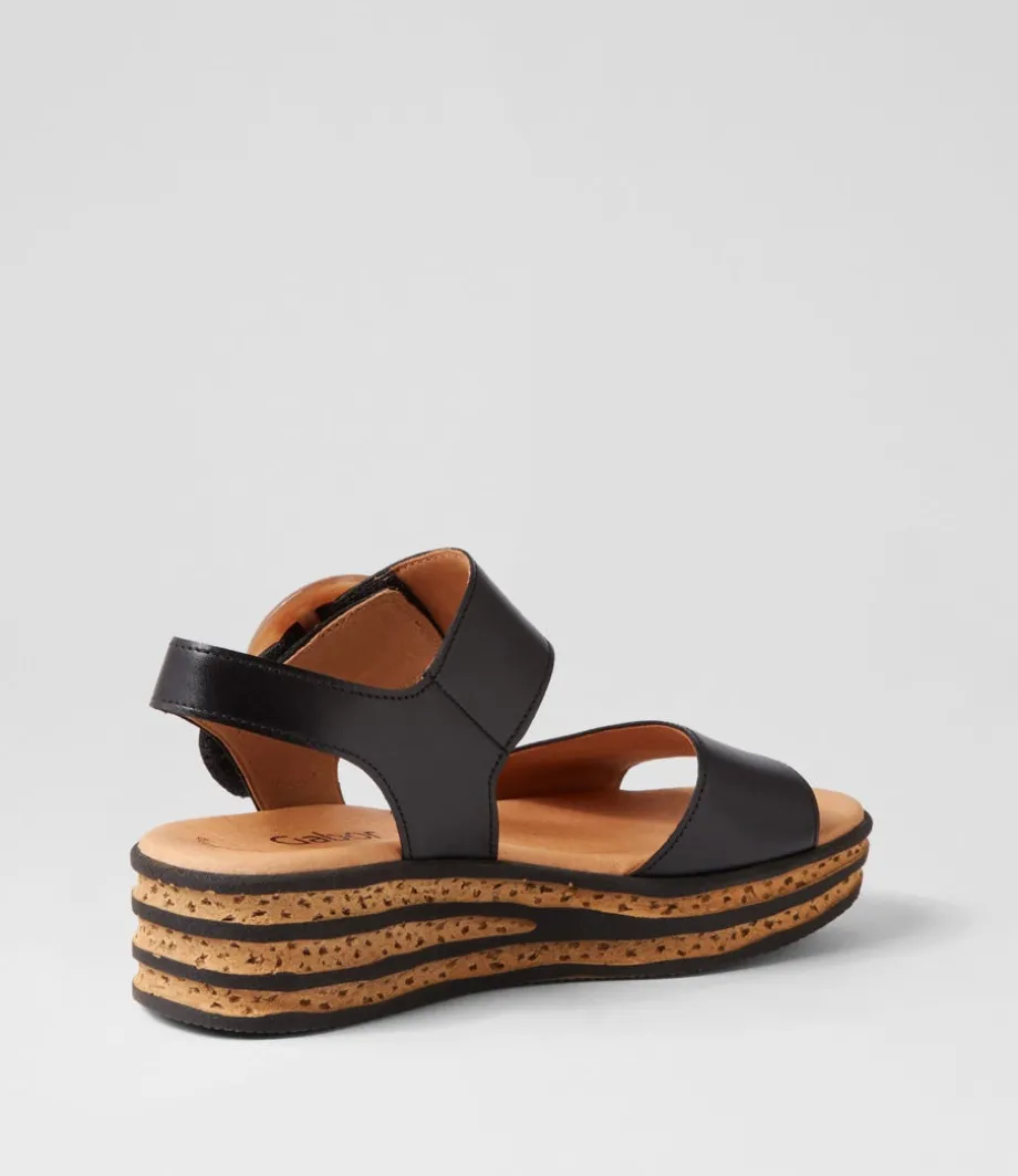 Jale Schwarz Leather Sandals