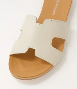 Jamel Almond Leather Slides