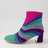 Jatalie Purple Multi Ankle Boots