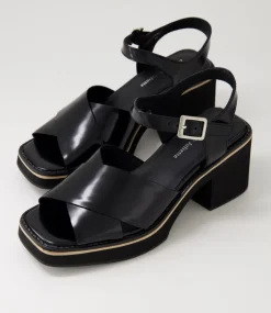 Jemi Black Box Leather Sandals