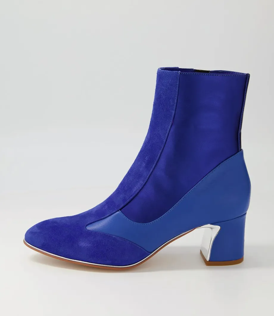 Jepps Blue Multi Ankle Boots